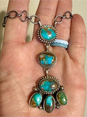 Royston Turquoise Cluster Necklace